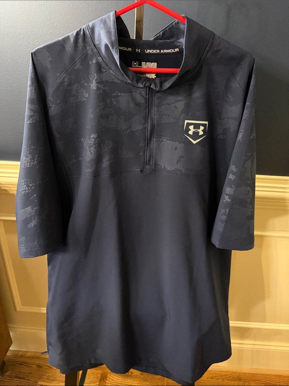 Under Armour Navy Half-Zip Short Sleeve Training Top- XXXL